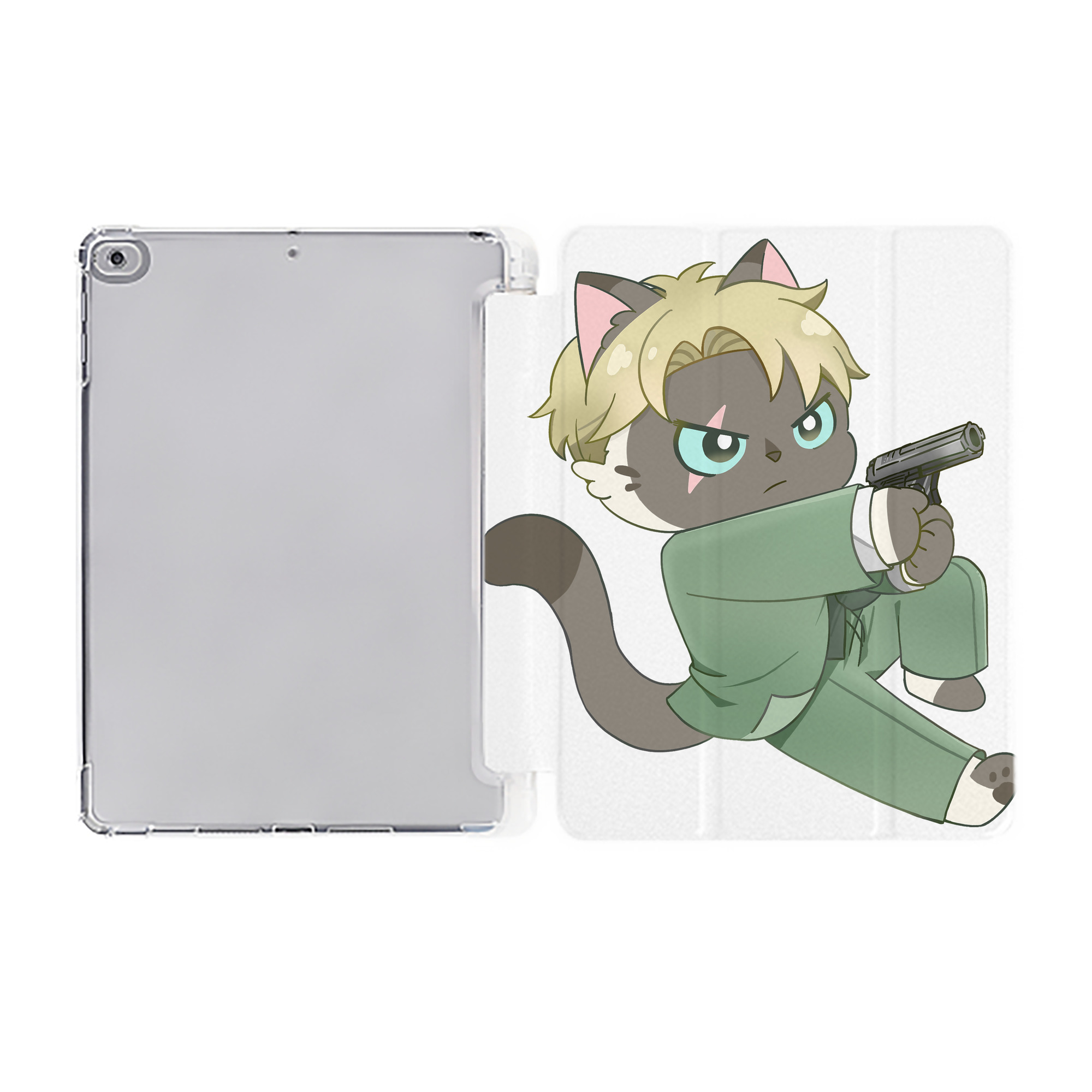 （画像用） SPY×FAMILY间谍家家酒 IPad ケース ペン収納付き 三つ折りスタンド PUレザー×シリコン 対応機種9.5/10.5/10.9インチ